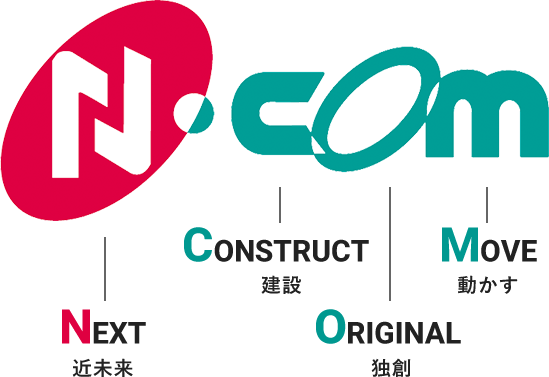 NEXT…近未来、CONSTRUCT…建設、ORIGINAL…独創、MOVE…動かす